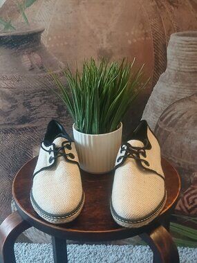 TORY BURCH fawn linen oxford espadrilles Size 7.5M